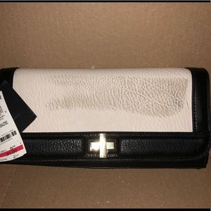 INC Colorblock Korra Black and White Clutch Xbody
